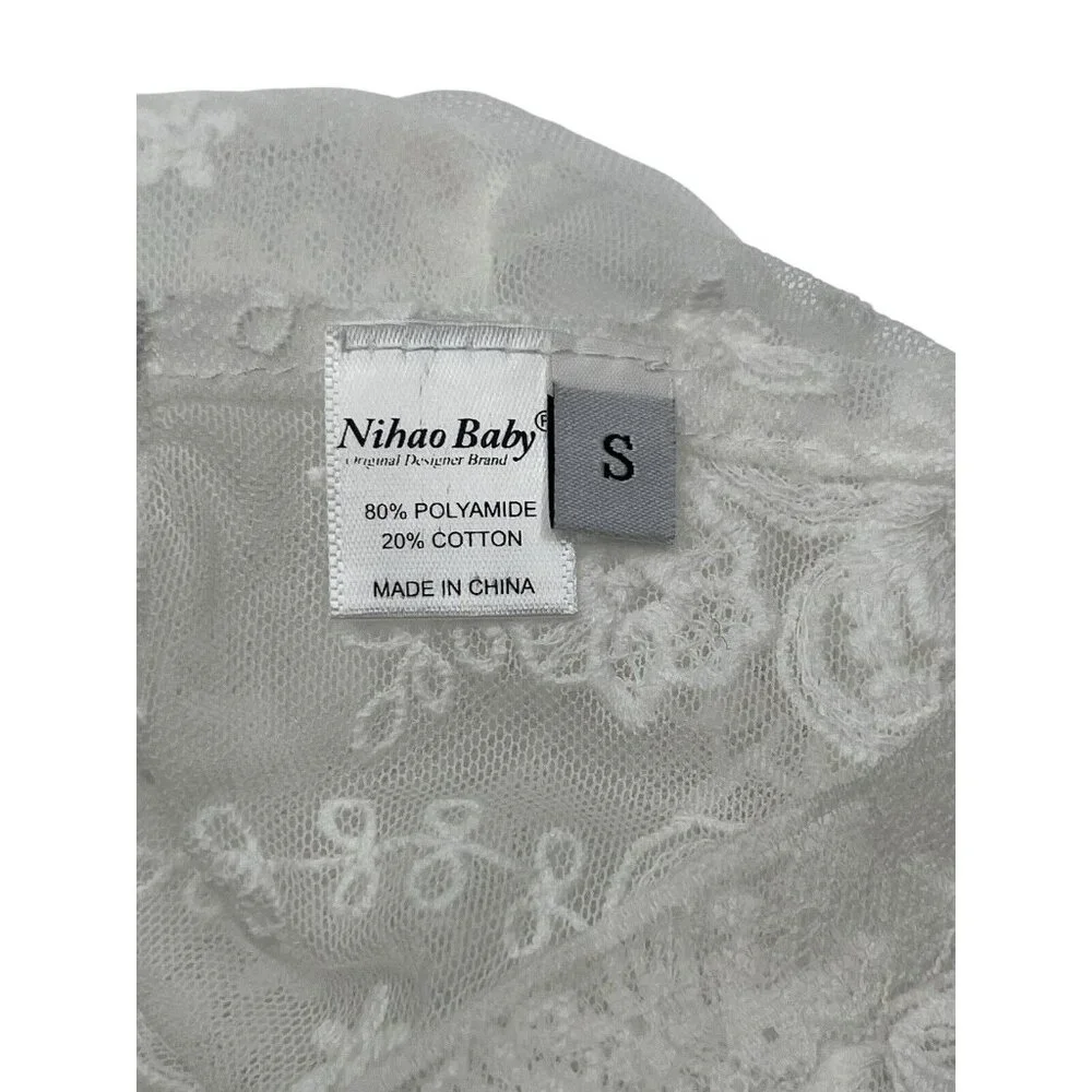 Nihao Girls Bonnet Hat‎ Size Small Lace Pearls